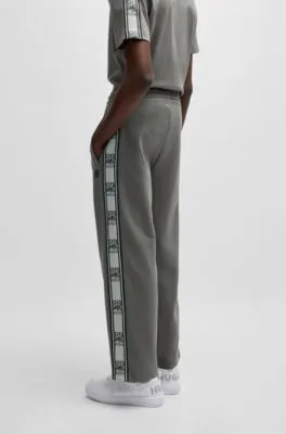 HUGO x RB cotton-terry tracksuit bottoms with logo tape