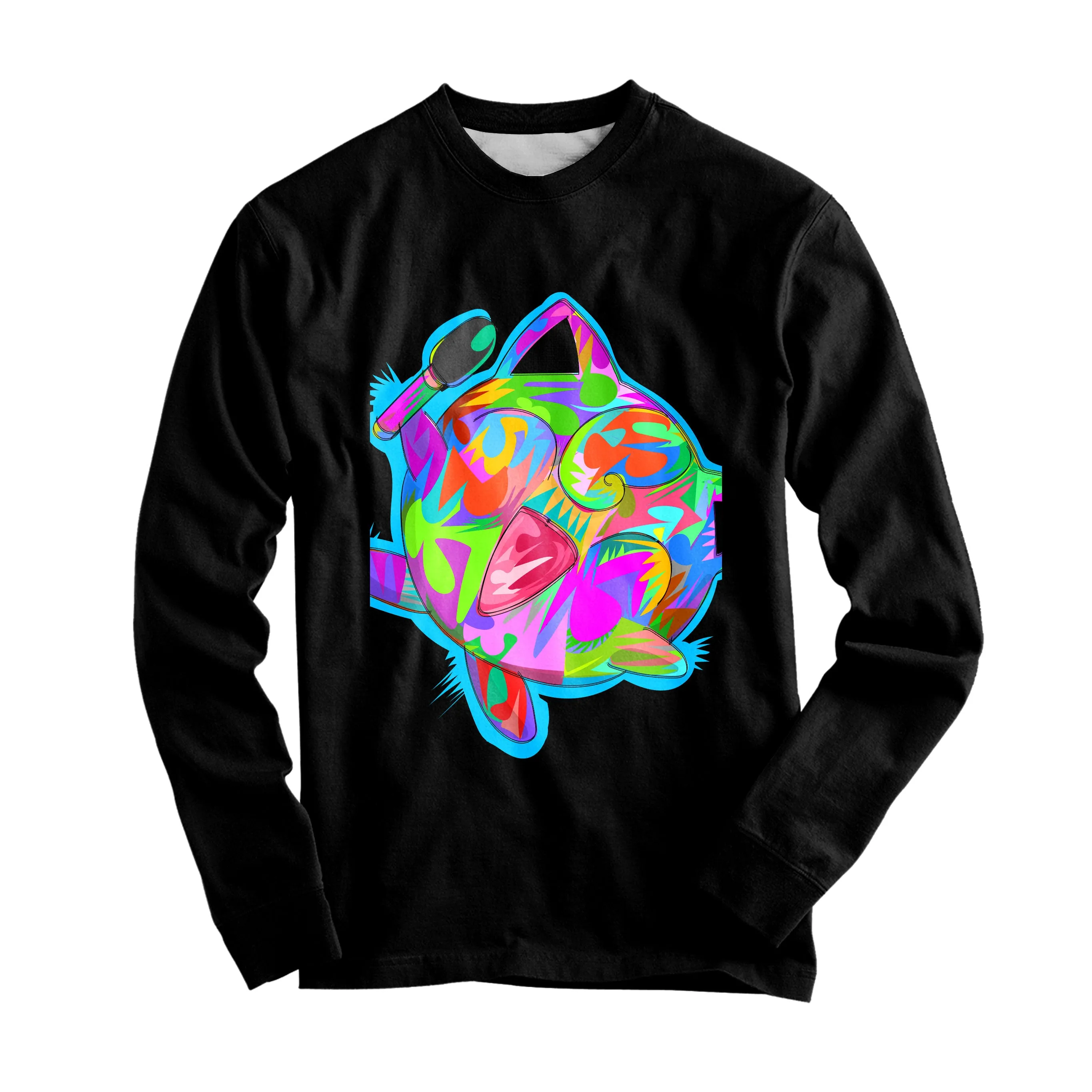 Jiggly Black Graphic Long Sleeve