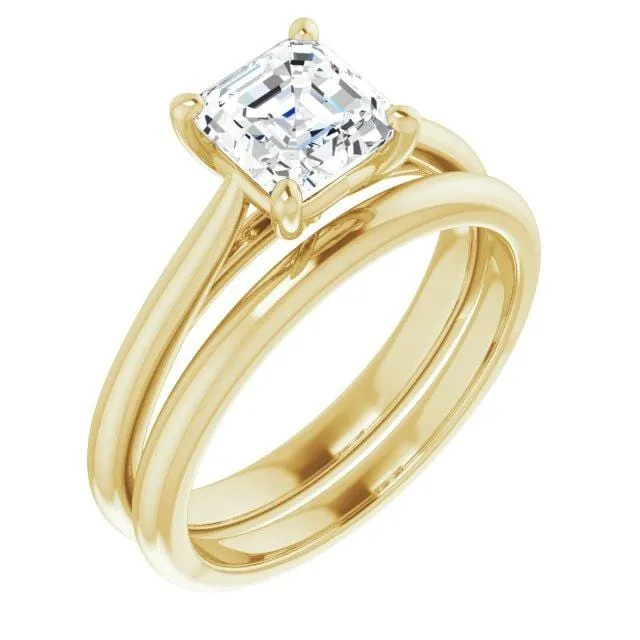 Julia - Prong Set Narrow Cathedral Solitaire Engagement Ring - Setting only