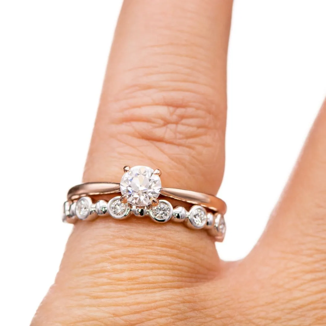 Julia - Prong Set Narrow Cathedral Solitaire Engagement Ring - Setting only