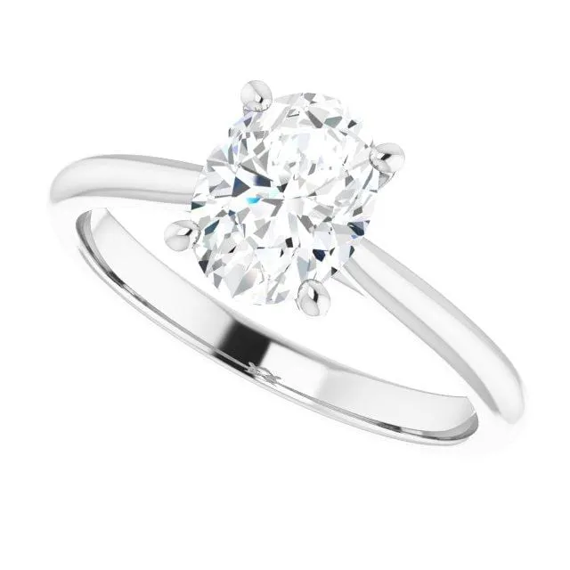 Julia - Prong Set Narrow Cathedral Solitaire Engagement Ring - Setting only