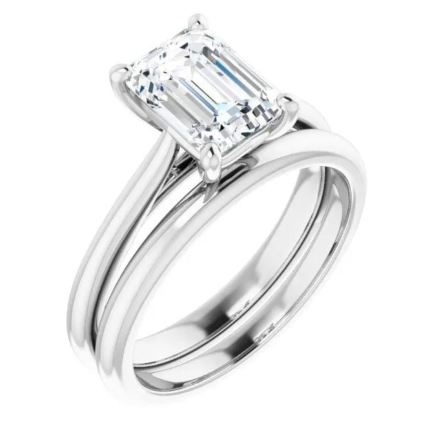 Julia - Prong Set Narrow Cathedral Solitaire Engagement Ring - Setting only