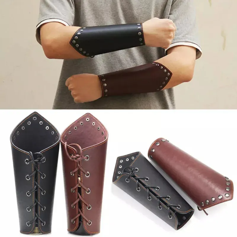 Leather Armor Arm Viking Bangles Knight Gauntlet Wristband