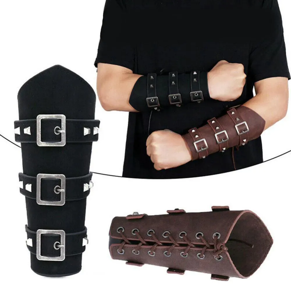 Leather Armor Arm Viking Bangles Knight Gauntlet Wristband