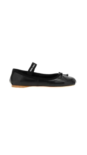 Leather Ballerinas - Black