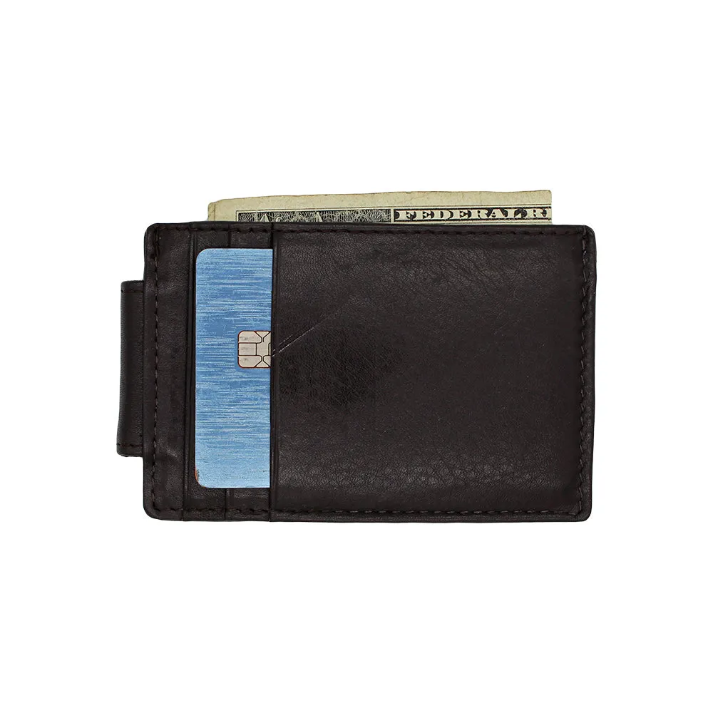 Leather Magnetic Money Clip & Card Holder