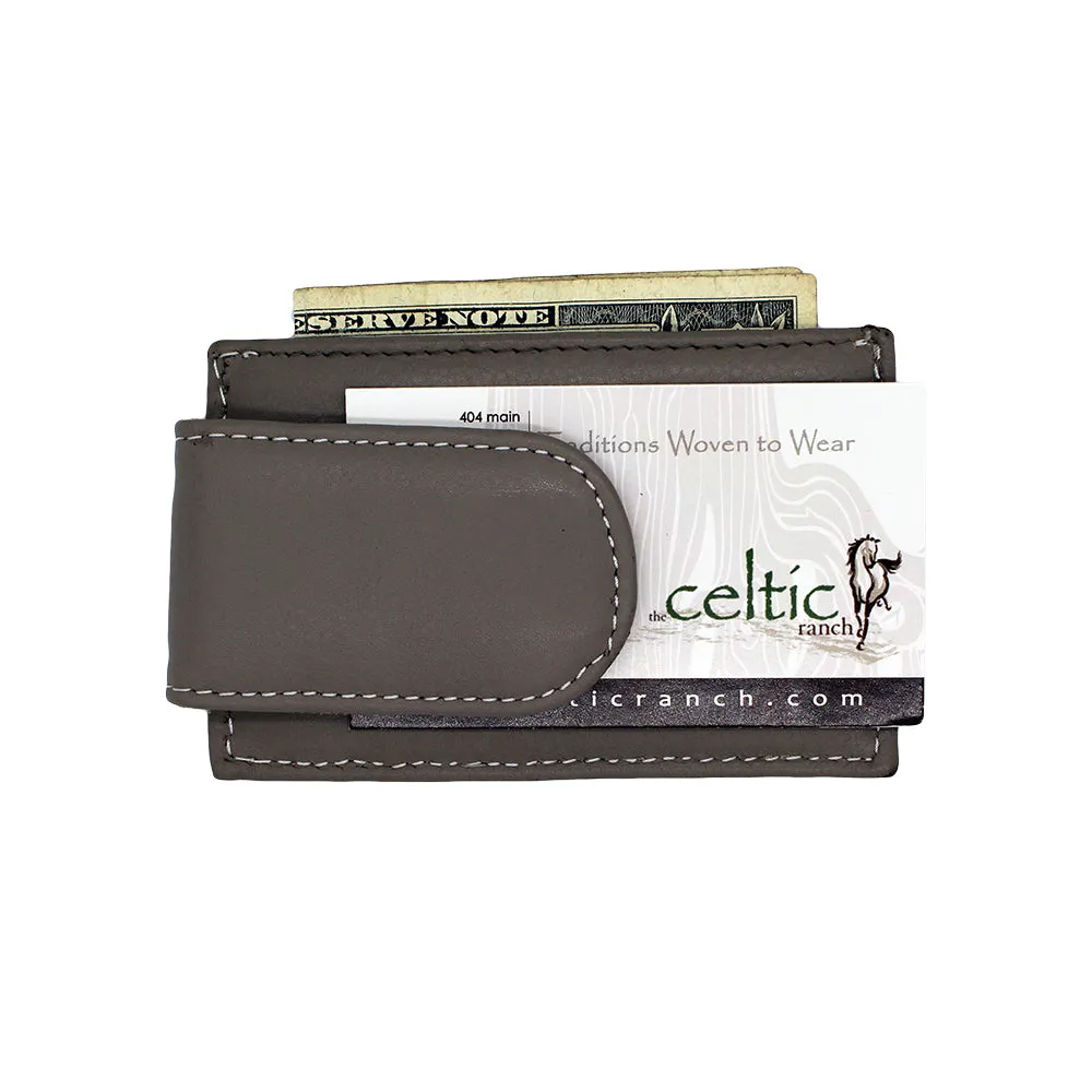 Leather Magnetic Money Clip & Card Holder