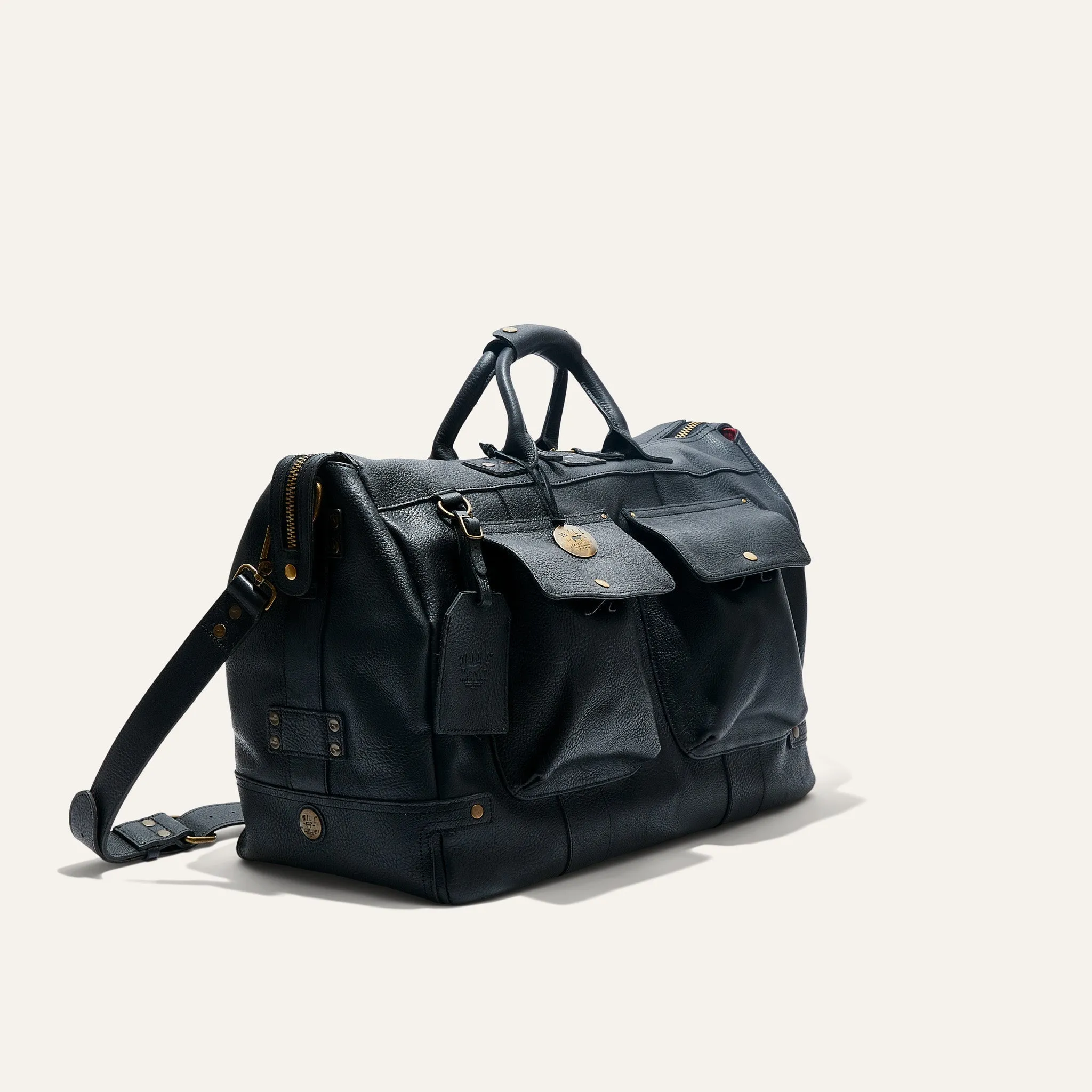 Leather Travel Duffle in Black by Will Leather Goods