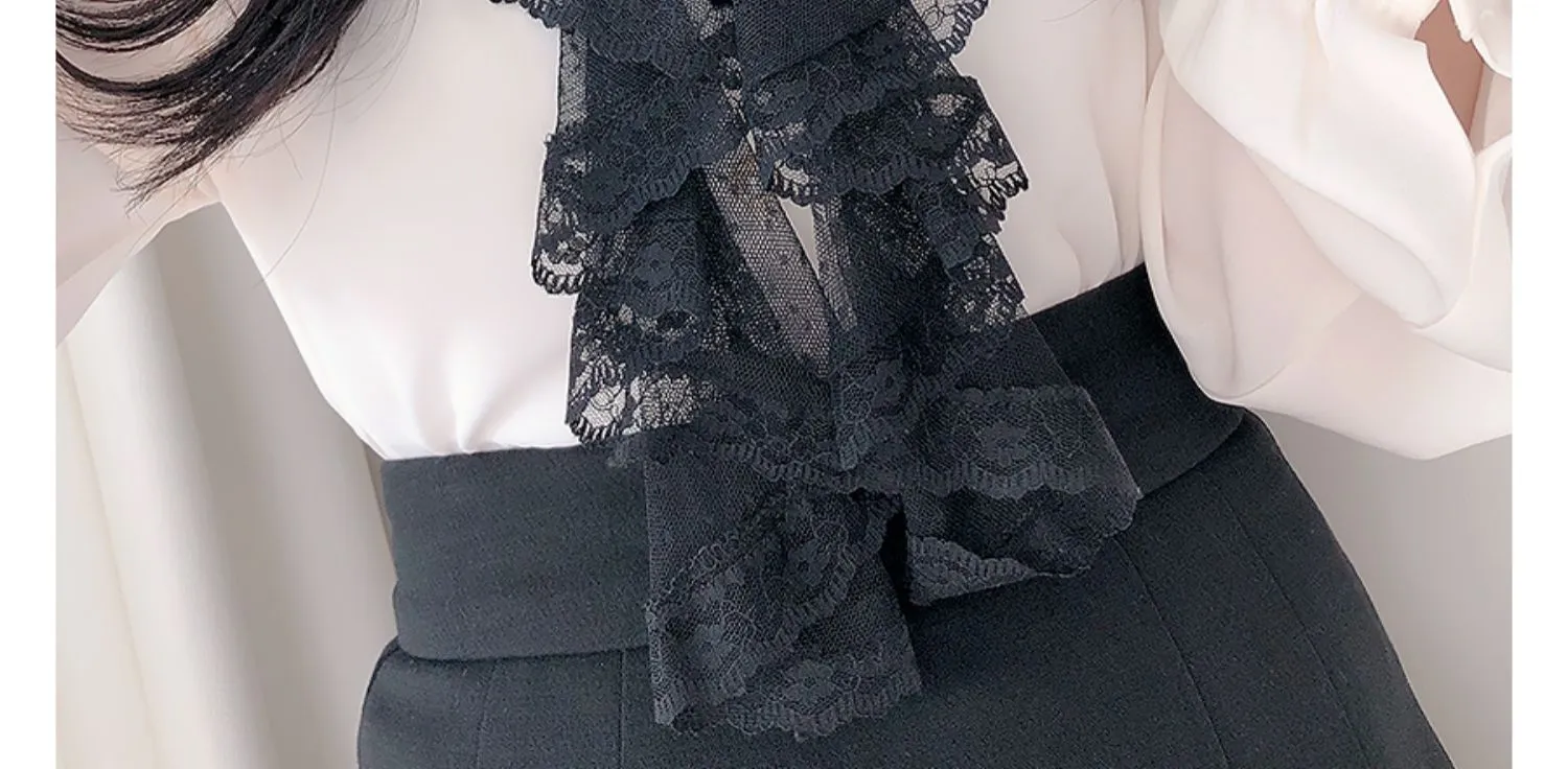 Light Academia Victorian Shirt with Lace