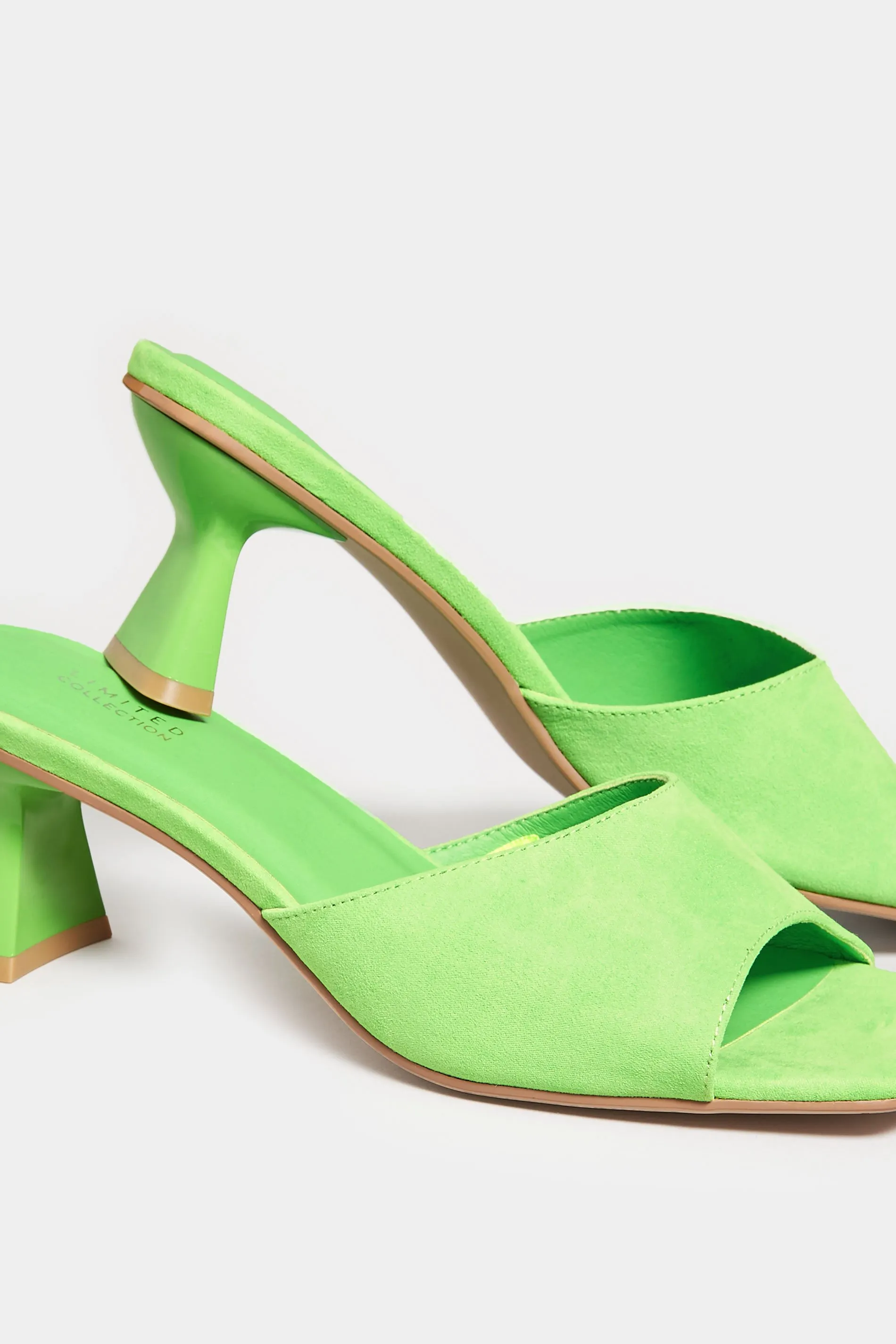 LIMITED COLLECTION Green Kitten Heel Mule In Wide E Fit & Extra Wide EEE Fit