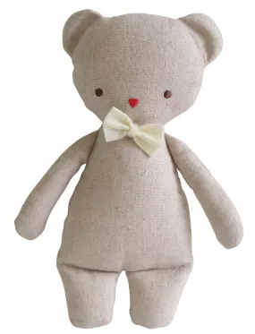 Linen Mini Rattle - Bear