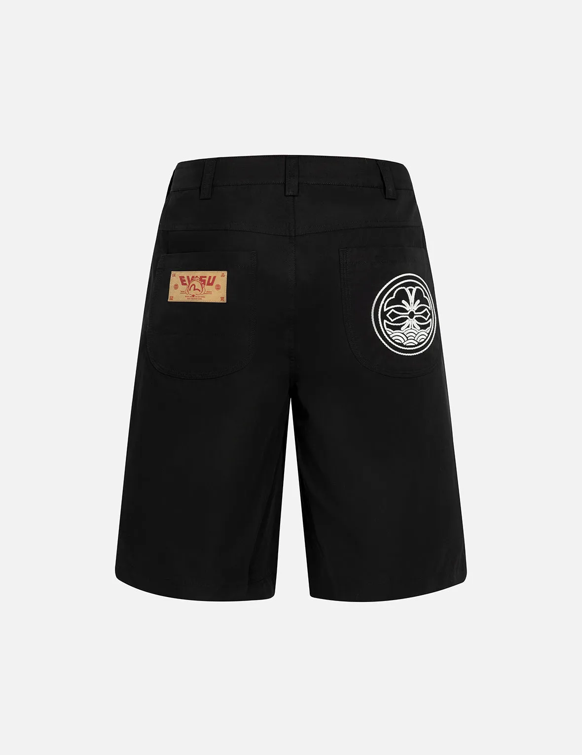 Logo and Kamon Embroidery Relax Fit Shorts