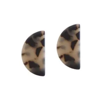 Lola Half Moon Studs: Blonde Spotty Tortoise