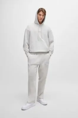 Loose-fit cotton-terry tracksuit bottoms with outline logo