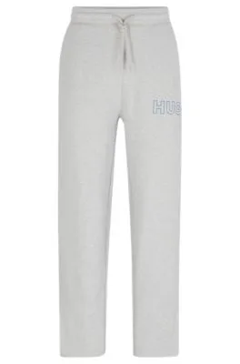 Loose-fit cotton-terry tracksuit bottoms with outline logo