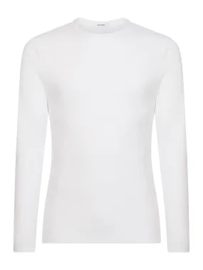 Maglia girocollo in caldo cotone  - Bianco