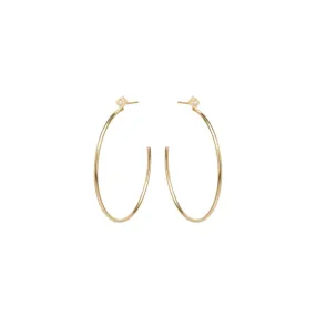 Medium Tiny Princess Diamond Stud Hoops