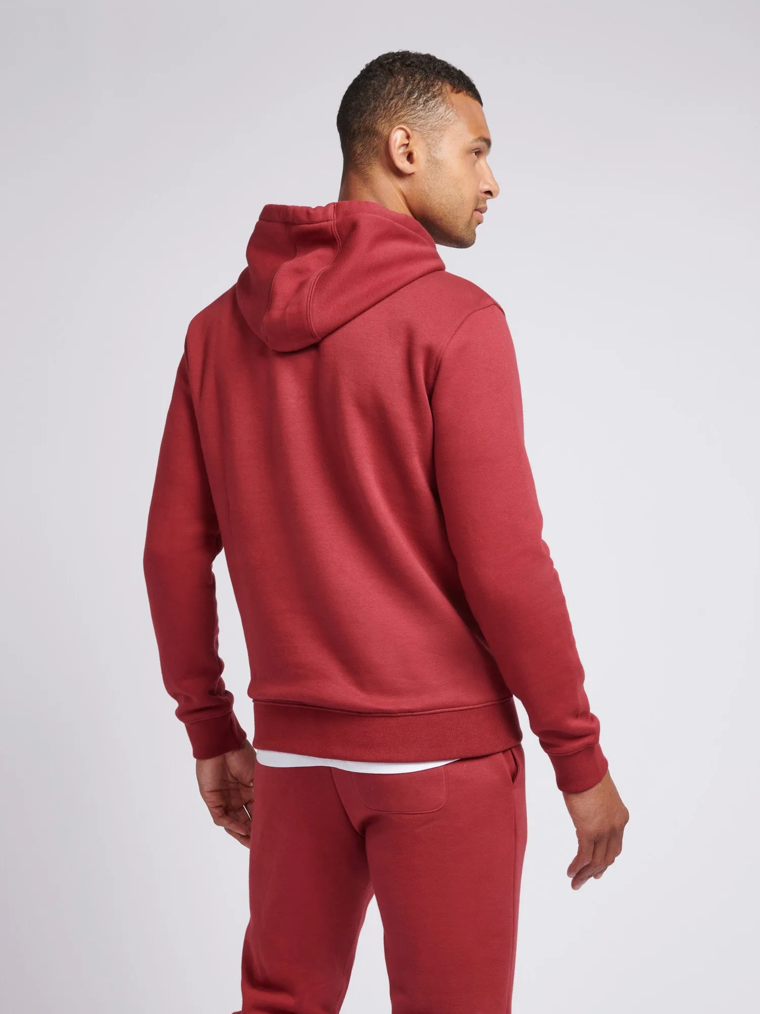 Mens Double Horsemen Hoodie in Tibetan Red