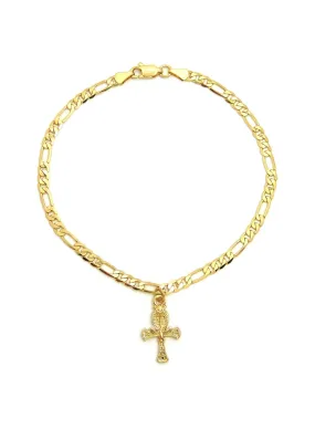 Mini Ankh on Figaro Anklet