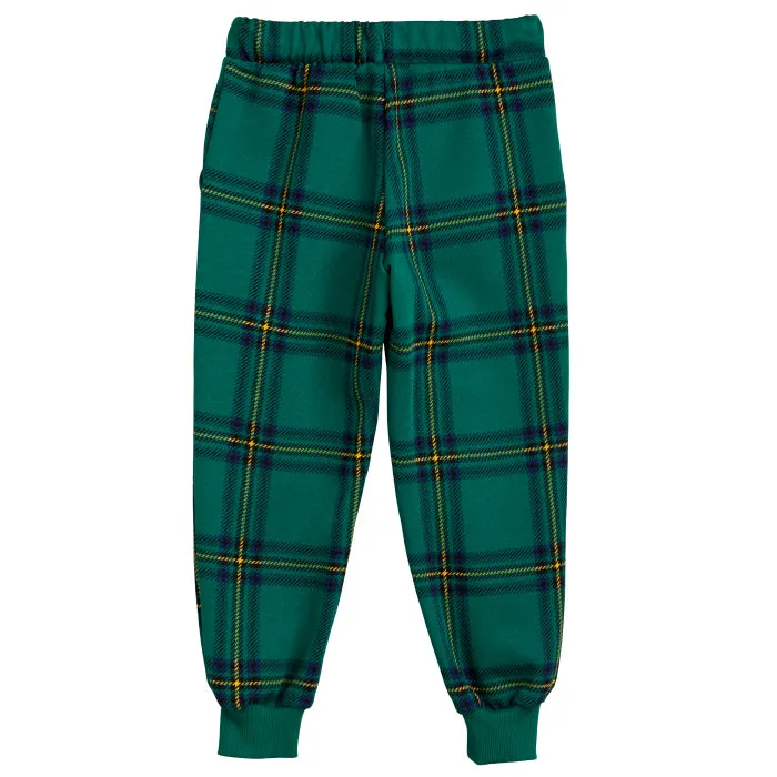 Mini Rodini Child Check AOP Sweatpants Green