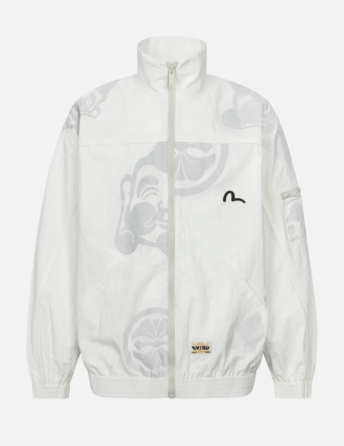 Multi Godhead and Kamon Reflective Print Loose Fit Windbreaker