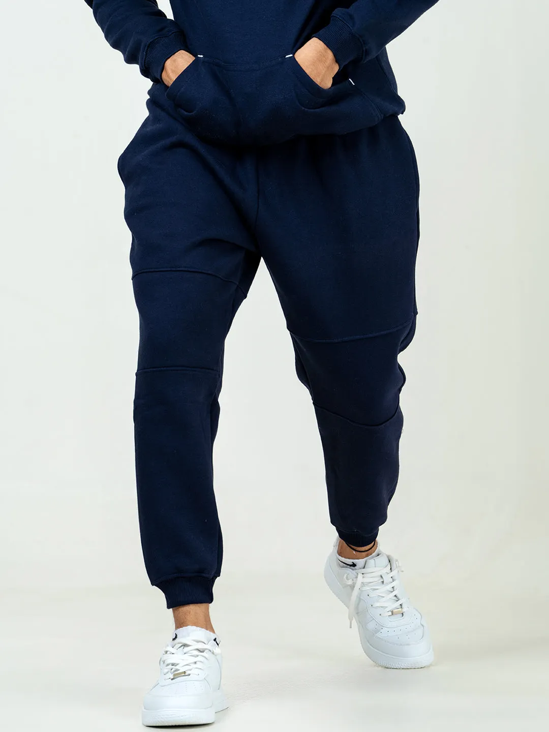 Navy Blue Round Neck Sweatshirt With Jogger Co-ord Set