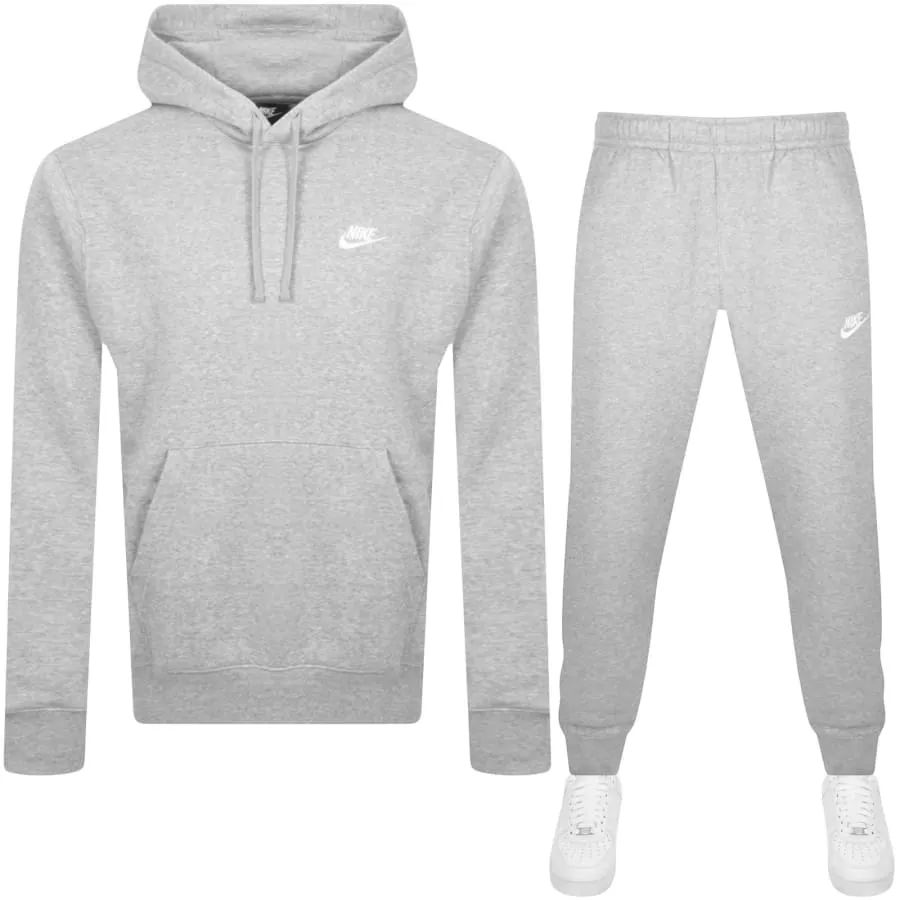 Nike Club Hooded Tracksuit Grey