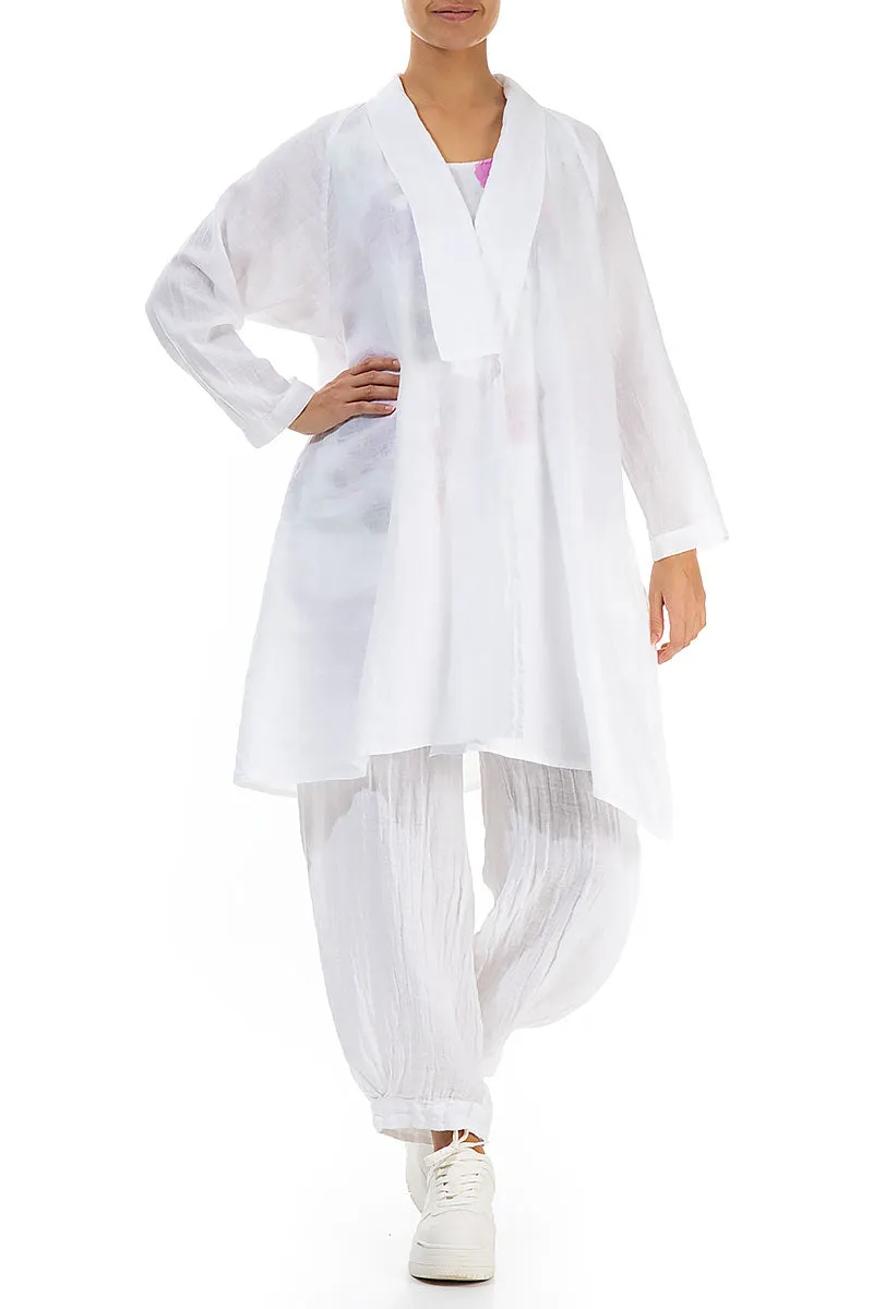 Open White Linen Jacket