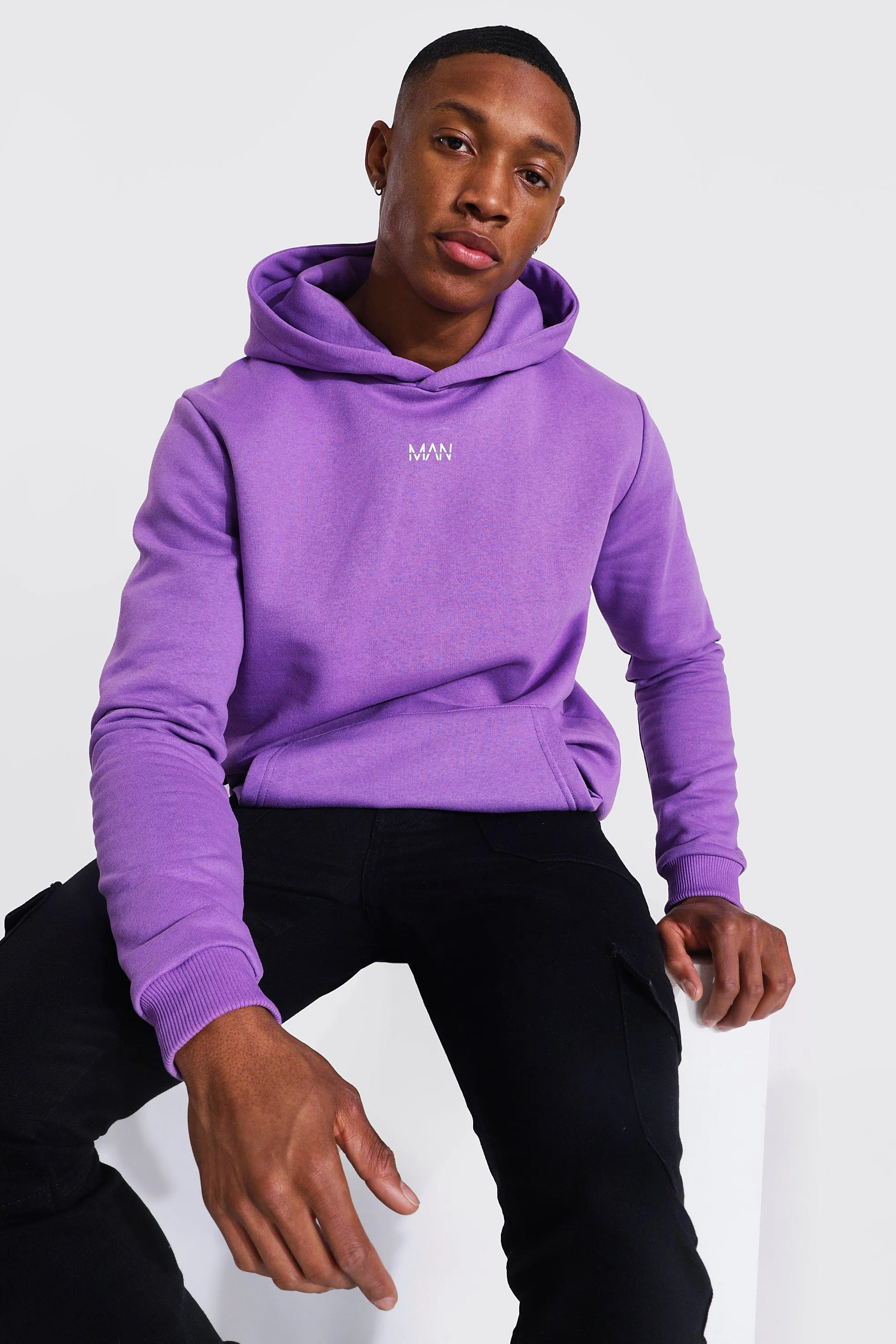 Original Man Heavyweight Over The Head Hoodie | boohooMAN UK