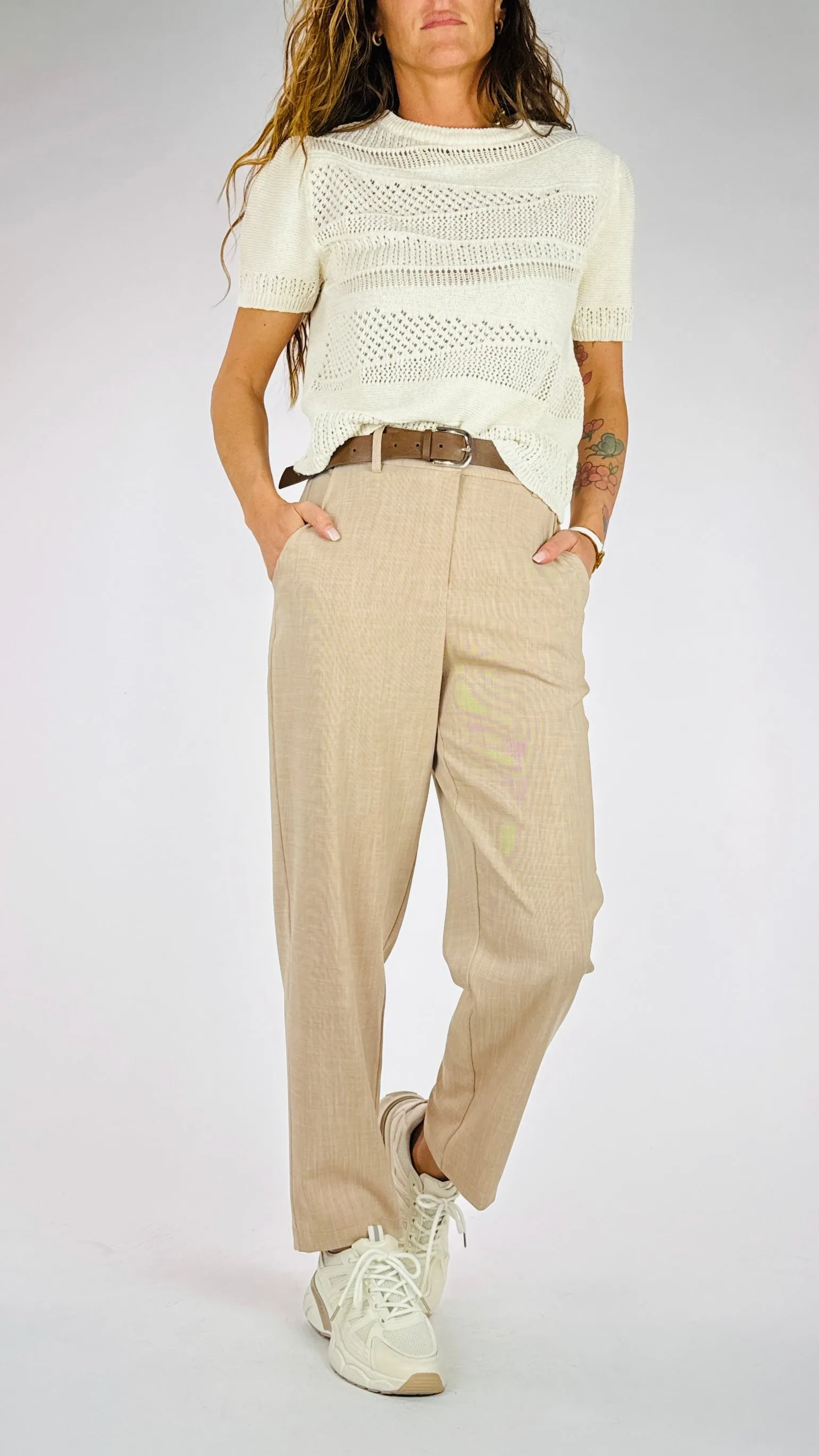 Pantalone slim fiammato