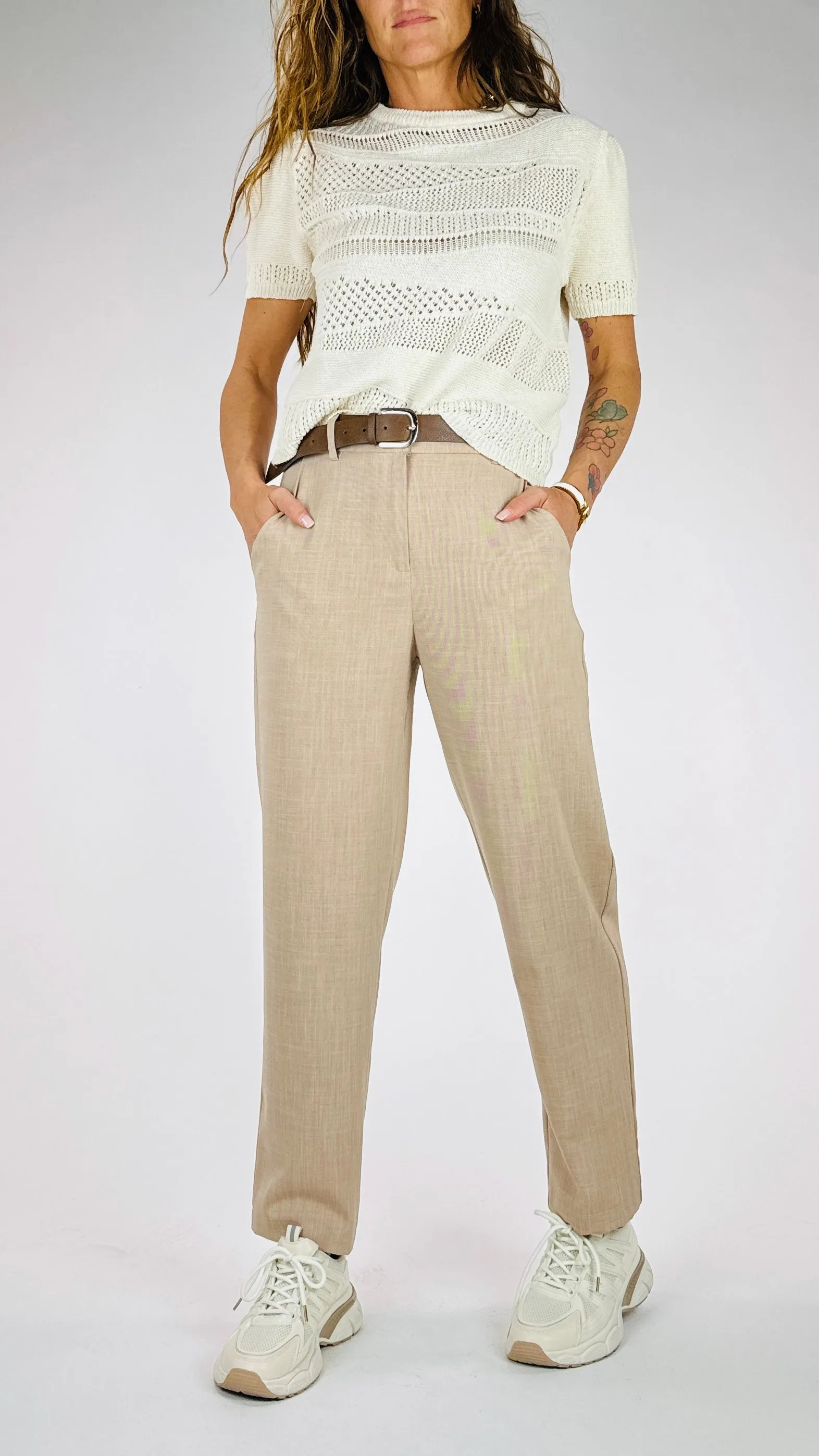 Pantalone slim fiammato