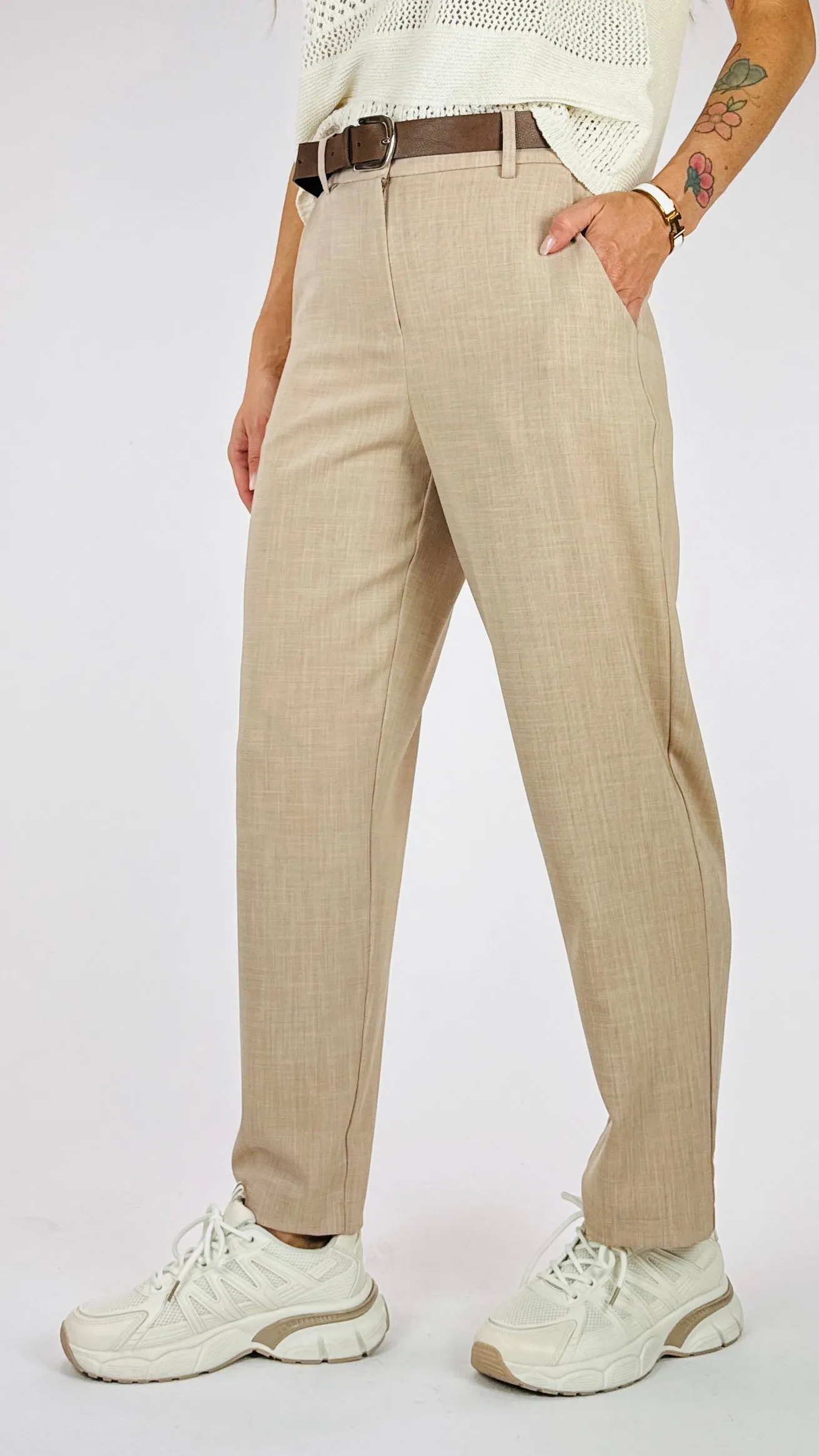 Pantalone slim fiammato