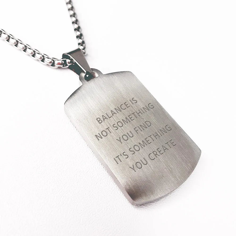 Personalised Men's Snowflake Obsidian Dog Tag Necklace