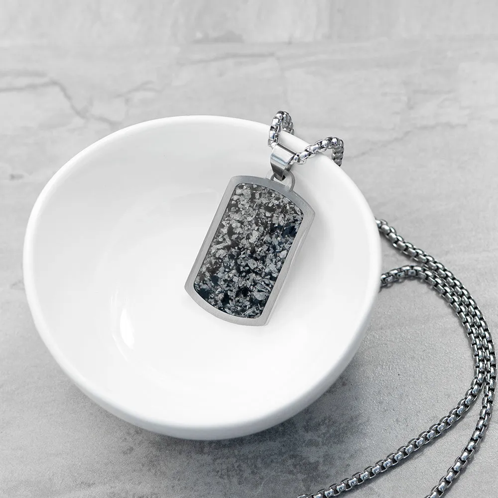 Personalised Men's Snowflake Obsidian Dog Tag Necklace