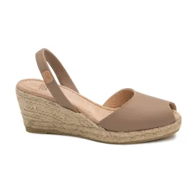 Plain Open Toe Leather Menorcan Espadrille for women - 2006 Frida Montada Ciervo 5C