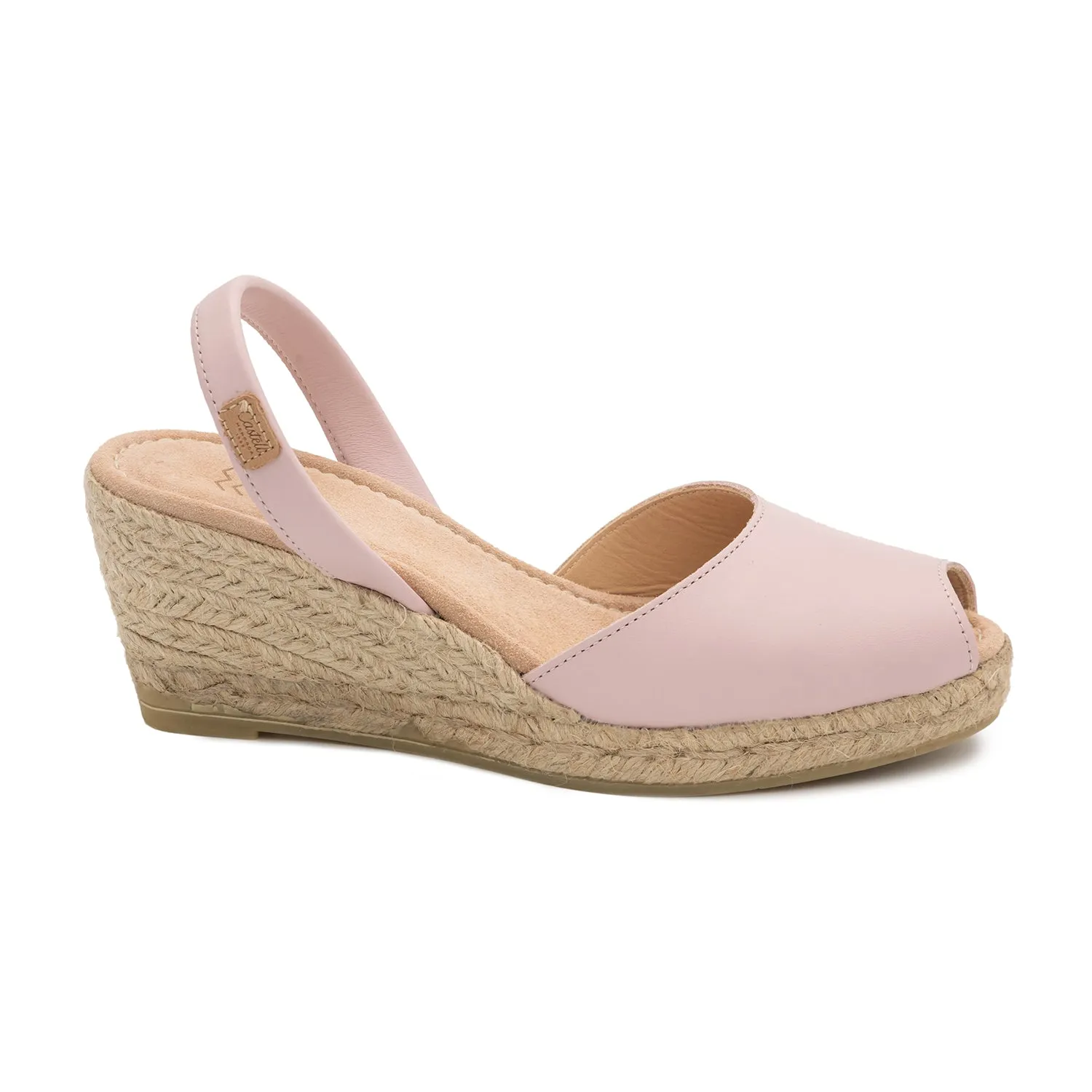 Plain Open Toe Leather Menorcan Espadrille for women - 2006 Frida Montada Ciervo 5C