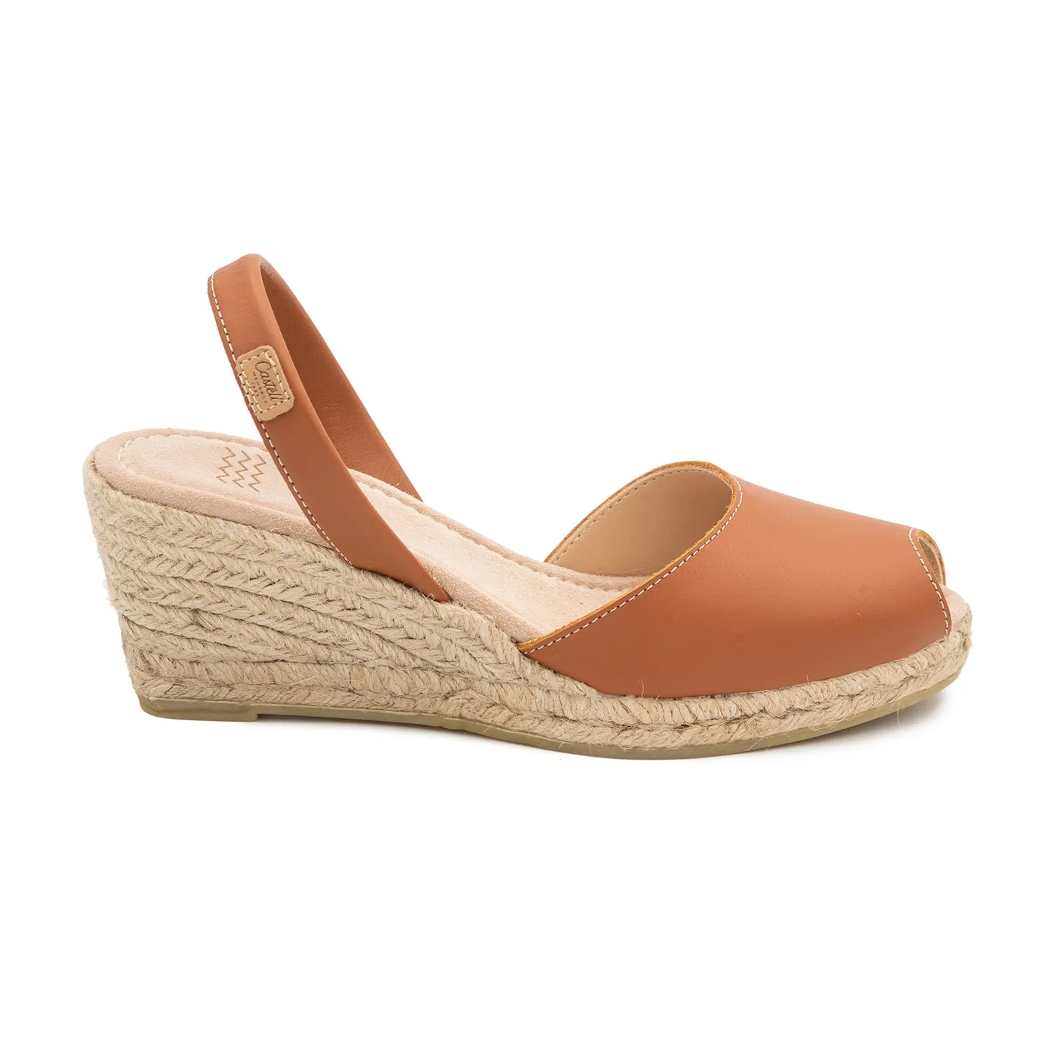 Plain Open Toe Leather Menorcan Espadrille for women - 2006 Frida Montada Ciervo 5C