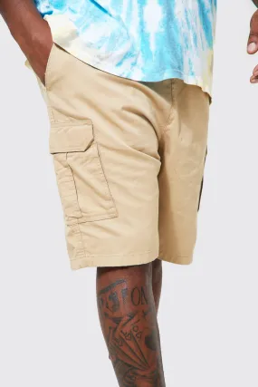 Plus Elastic Waist Cargo Short