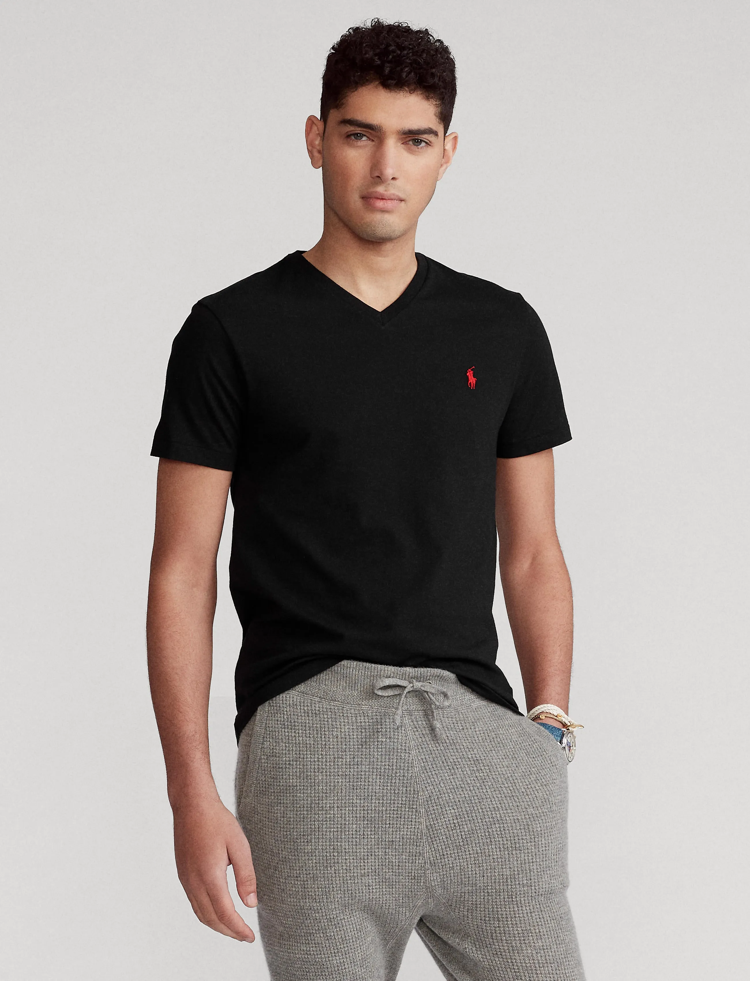 Polo Ralph Lauren Custom Slim V-Neck Tee Black