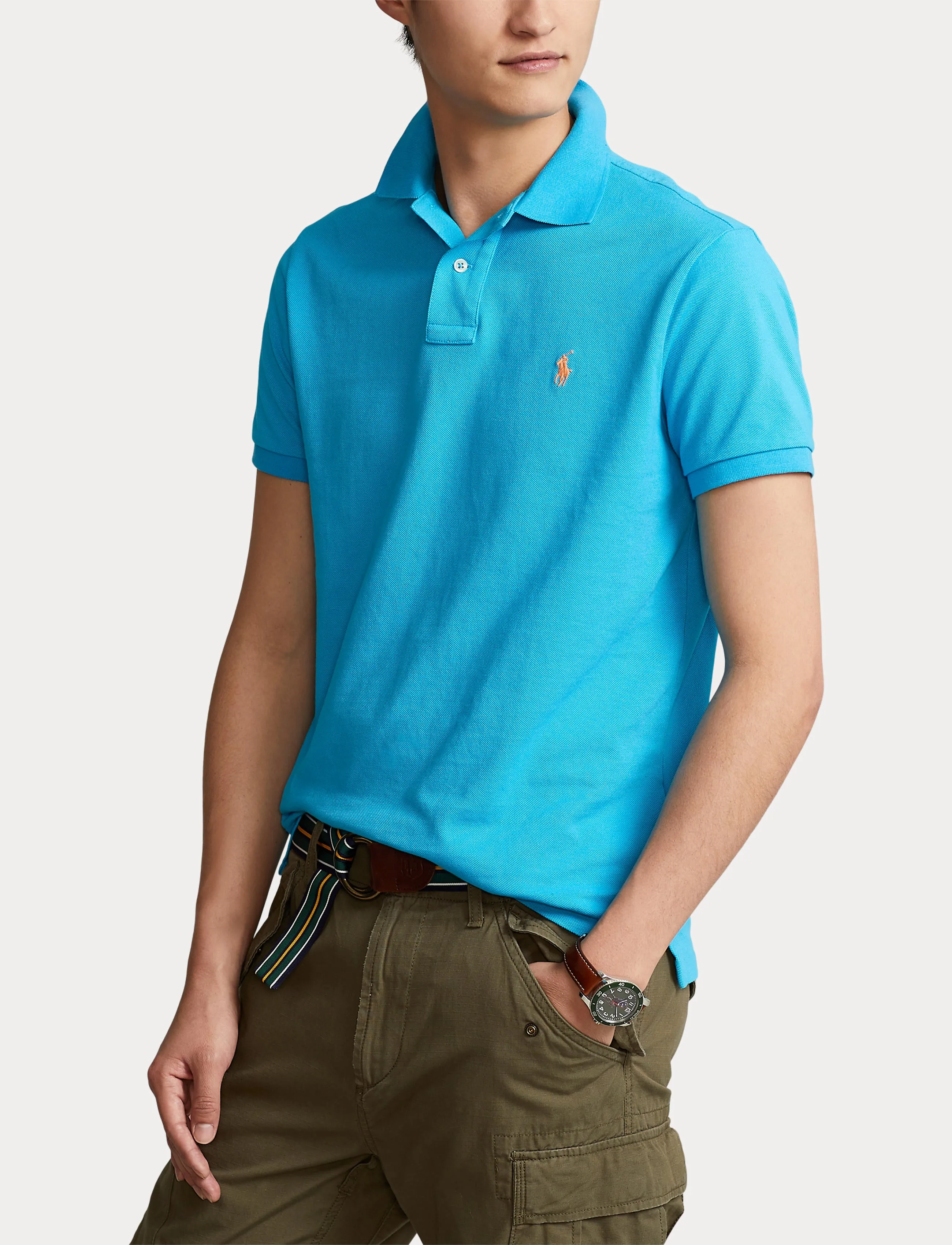 Polo Ralph Lauren Slim Fit Mesh Polo Cove Blue