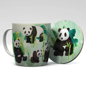 Porcelain Mug & Coaster Set - Panda Kingdom MUGC30