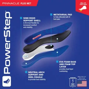 PowerStep Pinnacle Plus Met Neutral Arch Supporting Insoles Unisex