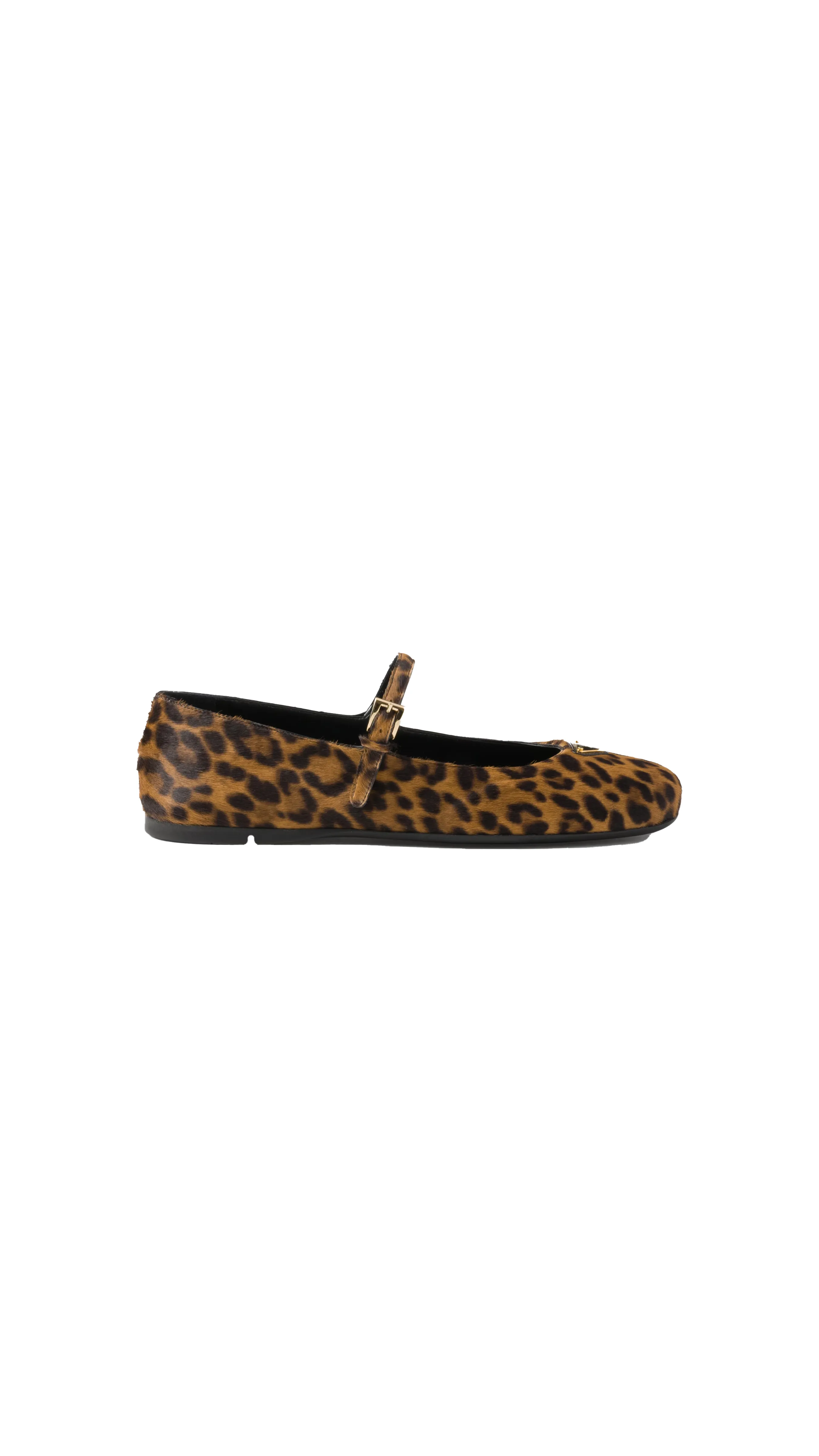 Printed Leather Ballerinas - Honey