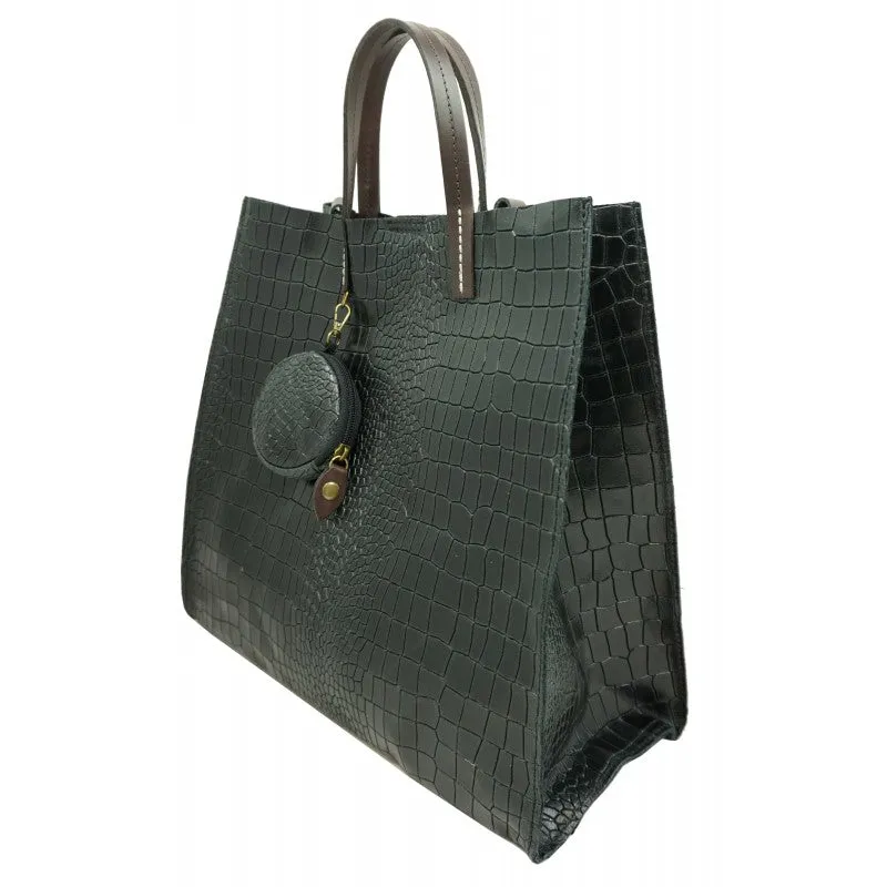 Sac Mini Cabas Noir Croco Zoella D2601