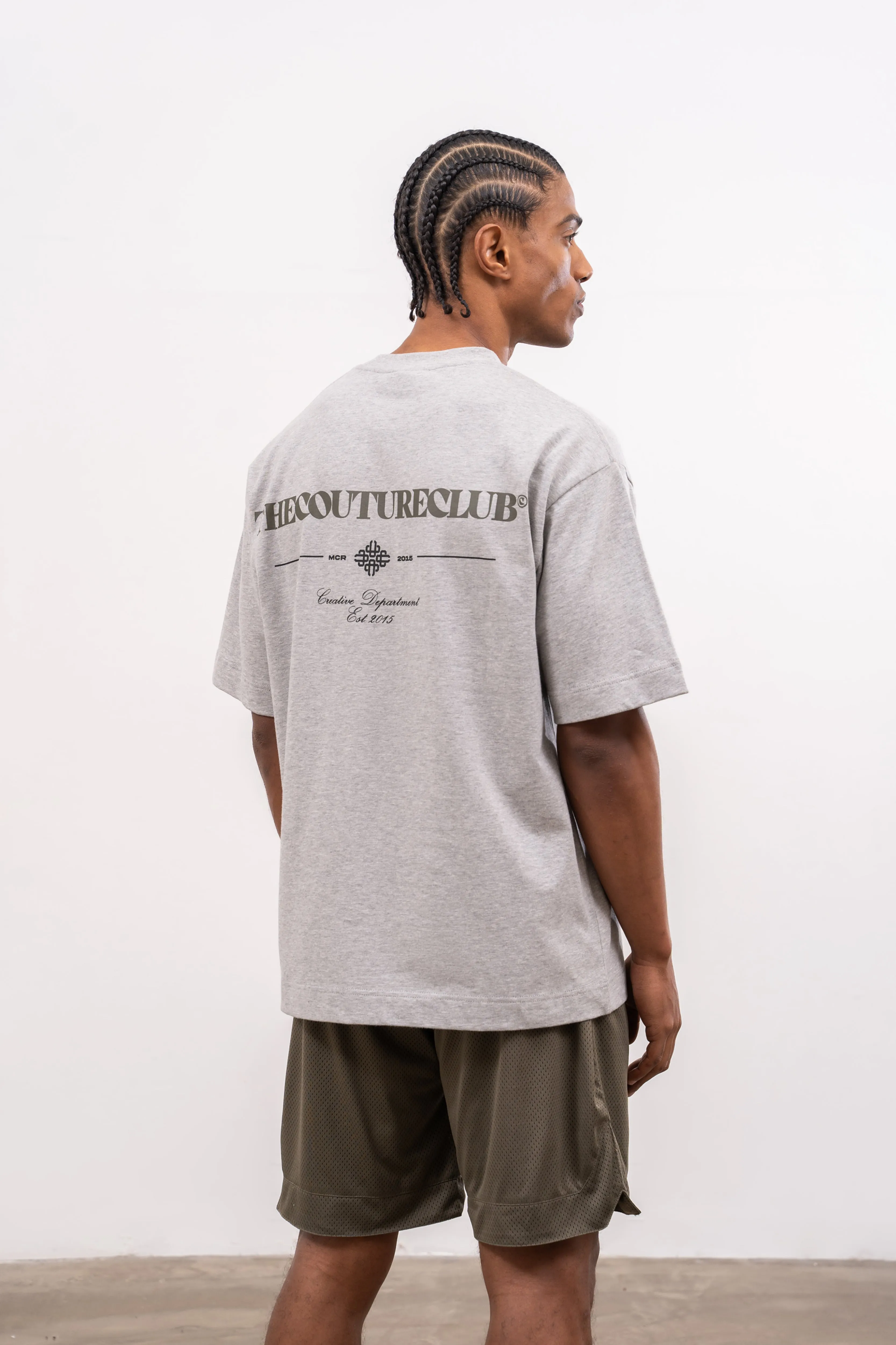 SCRIPT MULTI GRAPHIC T-SHIRT - GREY MARL