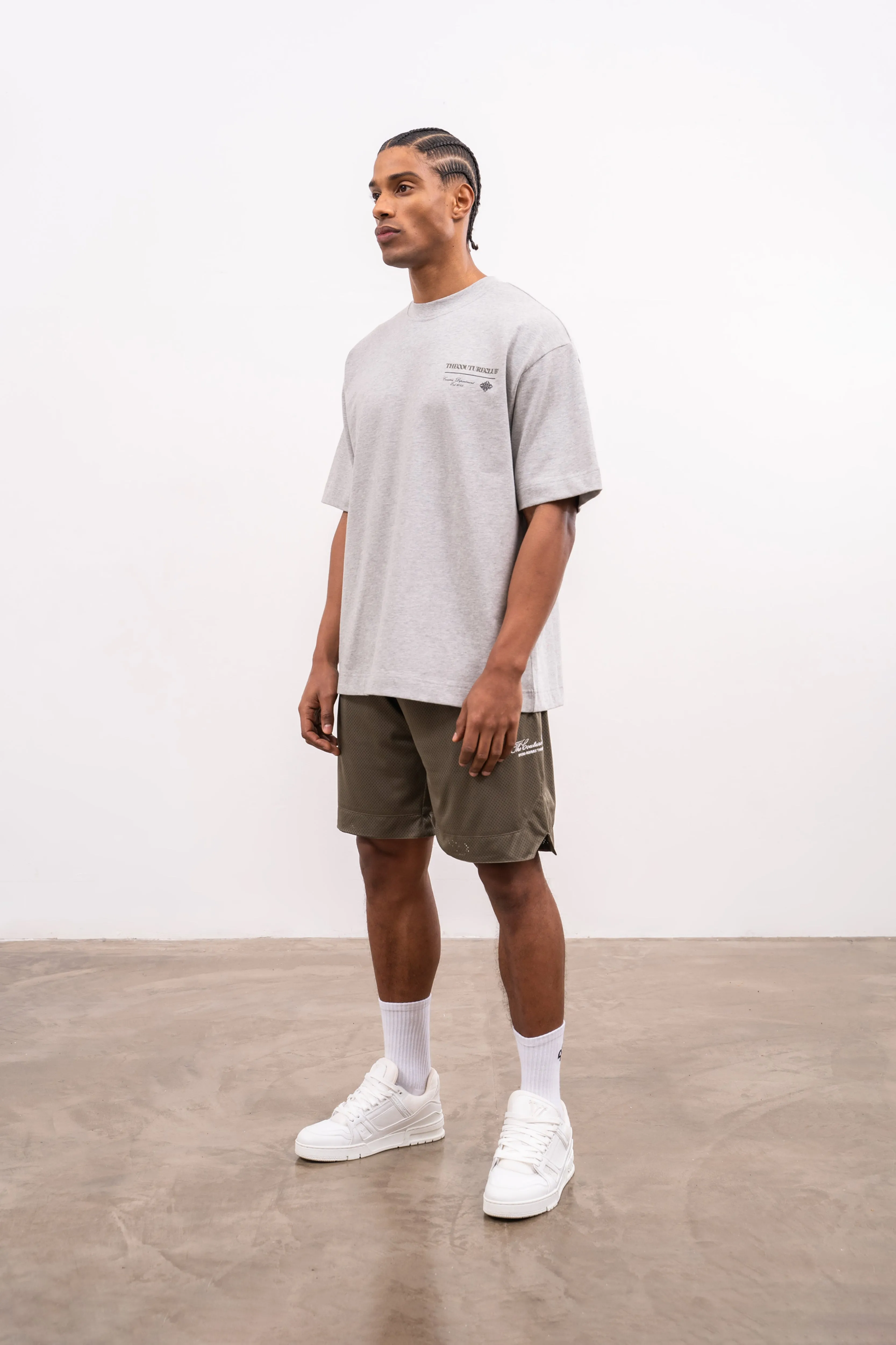 SCRIPT MULTI GRAPHIC T-SHIRT - GREY MARL