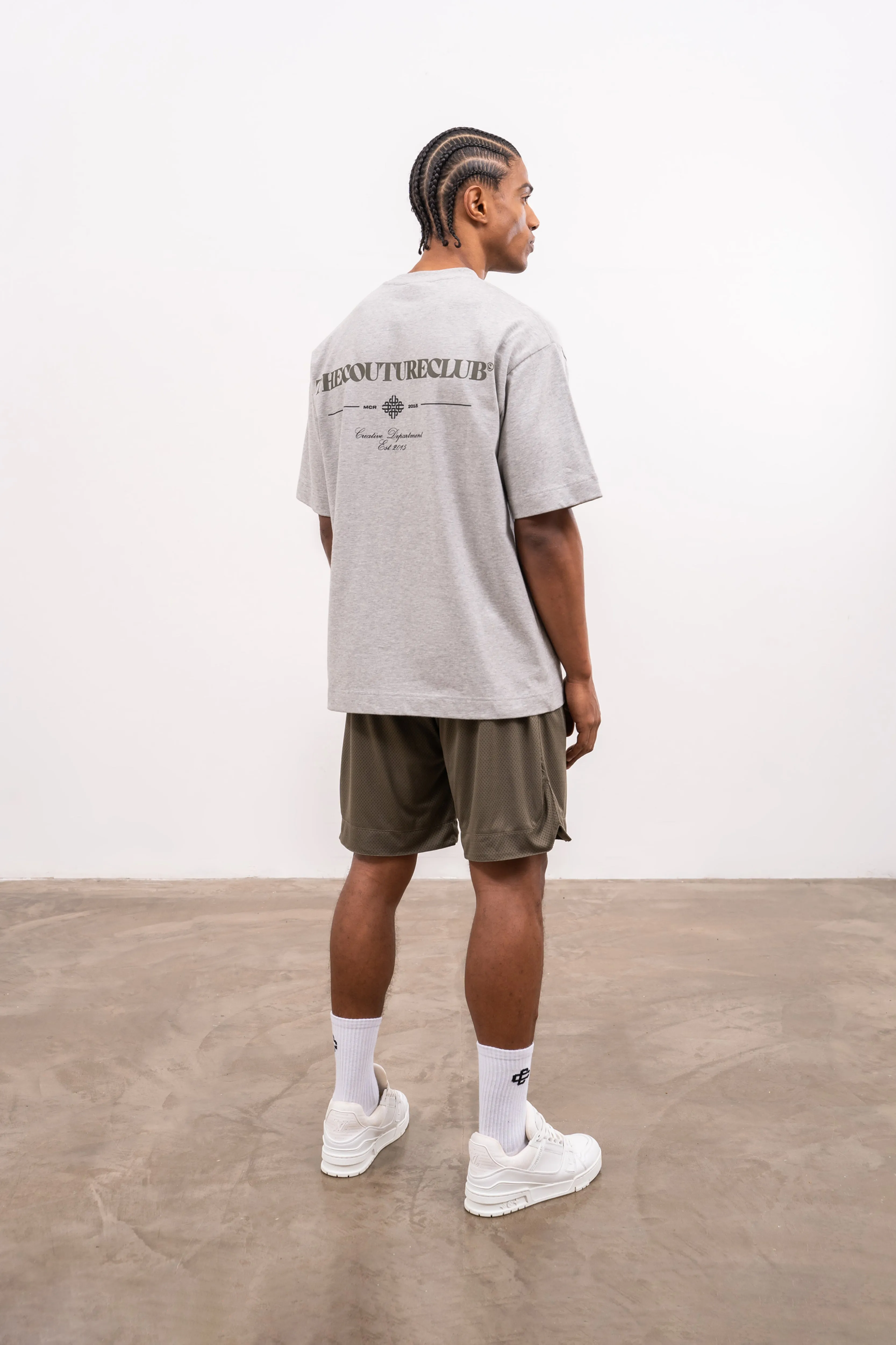 SCRIPT MULTI GRAPHIC T-SHIRT - GREY MARL