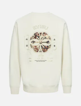 Seagull and Kamon Brocade Appliqué Relax Fit Sweatshirt