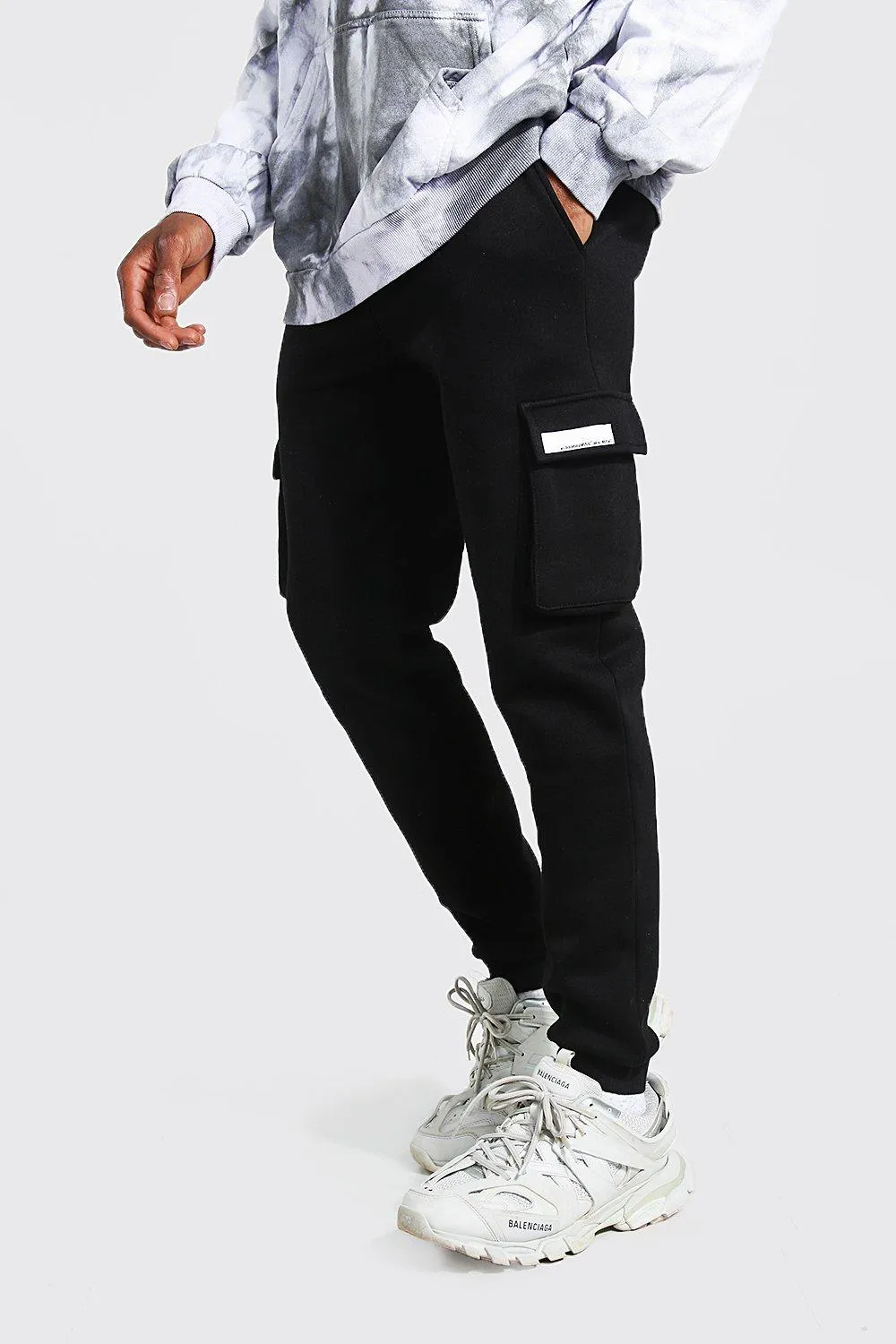 Slim Cargo Jogger With Tab | boohooMAN UK