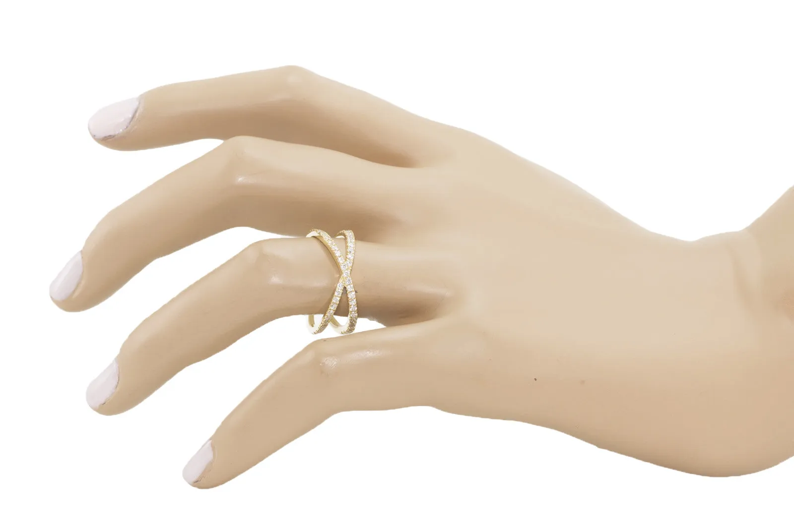 Slim Criss Cross Diamond Ring